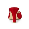 thumbnail image 4 of BLISSFUL STEP Women's Pointed Toe Stiletto Heels Slide Mules Red 6, 4 of 8