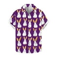 thumbnail image 1 of Blusas y camisas de manga corta con cuello en V Camisa estampada de Pascua para hombre Camisa abotonada Top de poliéster para hombre, 1 of 4