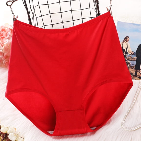 Women Extra Large Super Plus Size Women's Panties High Waist Briefs Breathable Soft Ladies Panties Red 6XL