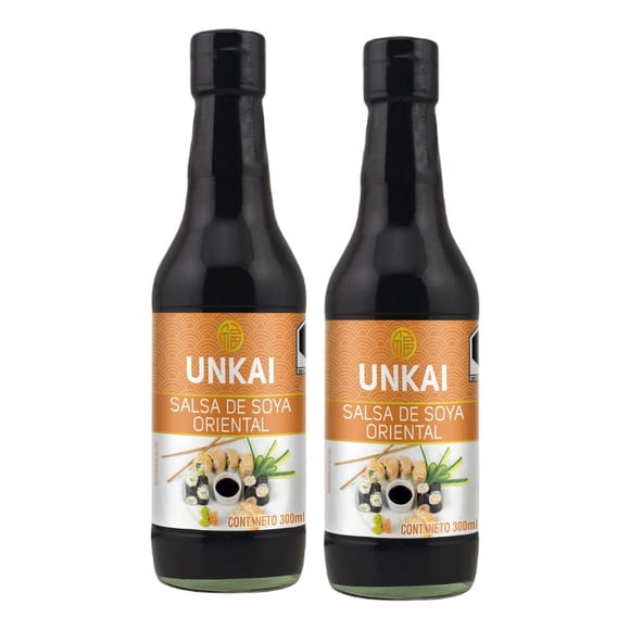 Unkai Salsa De Soya Oriental 300 Ml 2 Piezas