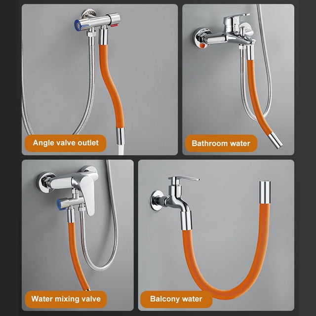Tubo de extensión universal con conector Extensor de grifo de 360° con curvatura libre para grifo de lavabo de baño para cocina y baño