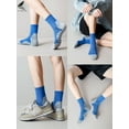 thumbnail image 6 of PULLIMORE 5 Pairs Mens Cotton Crew Socks Cushioned Athletic Ankle Short Sock (5 Colors), 6 of 7