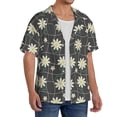 thumbnail image 4 of Xecao offers the Daisies Flowers for Men's Casual Short-sleeved Shirt, a button-up collared shirt with a pocket, perfect for beach vacations and yacht travel in the X-Large size., 4 of 7