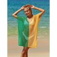 thumbnail image 3 of Kukuzhu Women Beach Cover Up Fringed Knit Crochet Hollow Out Tassel Bikini Blouse Contrast Bright Color Swimsuit Top, 3 of 7
