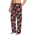 thumbnail image 6 of Naloa Red Rose Flower Pajama Pants Men, PJ Bottoms, Sleep & Lounge Pants-XX-Large, 6 of 6