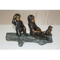 thumbnail image 6 of Nifao Two kids with dog on log Bronze Statue – Home Decor Sculpture, 12"L x 5"W x 8.5"H, 6 of 13