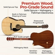Fender CD-60SCE Solid Top Dreadnought Acoustic-Electric Guitar - Natural w/ Hard Case