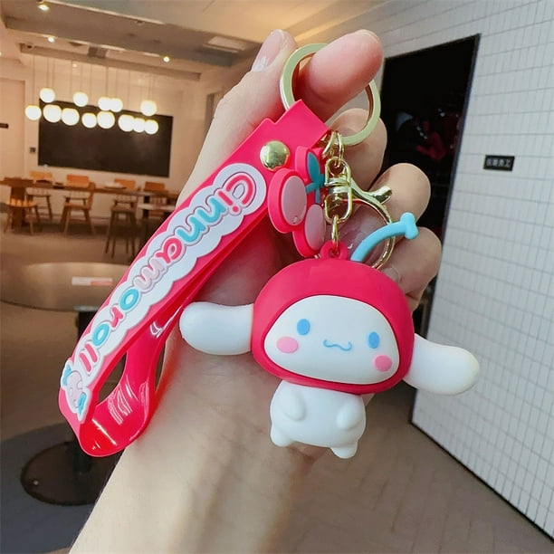 JM llavero personalizado de dibujos animados 3D Kuromi hello Kitty Melody PVC con correa para la muñeca llavero Sanrio llavero promocional de regalo de Navidad