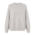 thumbnail image 2 of Comdrip Knit Sweater, Women's Wool Blend Casual Sweaters Crewneck Long Sleeve Knit Pullover Sweater Fall Tops for Women 2025 Pullover Sweaters for Women Light Ashy XL, 2 of 9