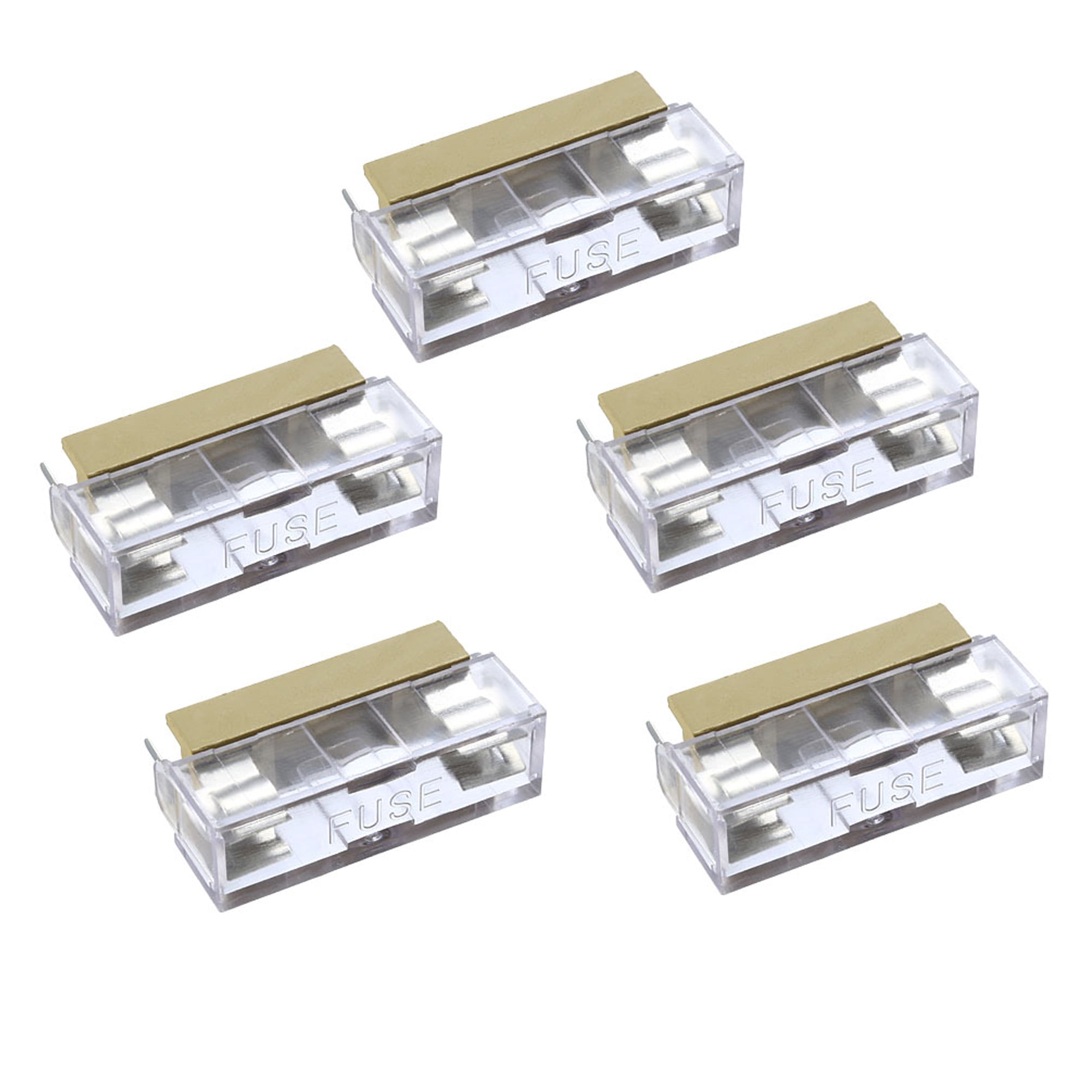 250V 10A Dual Terminals 6mmx30mm Fuse PCB Panel Mount Holder Case 5Pcs