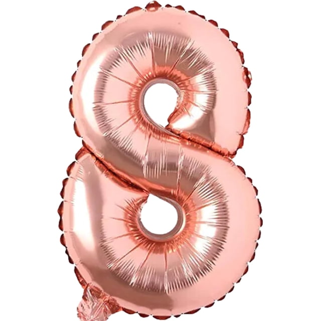 Yanonmyfd Globos de 40 pulgadas de números de papel de aluminio para helio, globos para fiestas de cumpleaños, banquetes, decoración digital (ROSEGOLD5),ROSEGOLD8