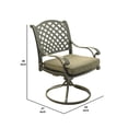 thumbnail image 4 of iPatio Durable Outdoor Dining Swivel Rockers with Cushions: Weather-resistant, Rustproof, and Comfortable Patio chairs for Garden and Outdoor Spaces, Set of 2, Olive Green, 4 of 5
