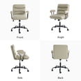 thumbnail image 6 of Modern Home Office Desk Task Chair Adjustable and Faux Leather Upholstered Ivory, 6 of 10