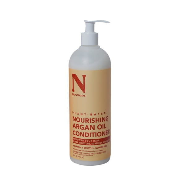 Dr. Natural Acondicionador con Aceite de Argán. 100% Natural. Hipoalergénico. 473 ml. Nutre, Repara e Hidrata. Todo tipo de cabello. Hecho de Plantas y Aceites Naturales, Para toda la Familia.
