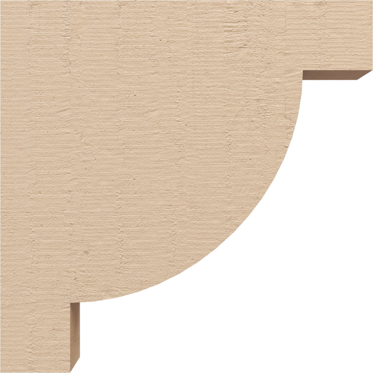 2"W x 10"D x 10"H Thin Alpine Rough Cedar Woodgrain TimberThane Corbel, Primed Tan