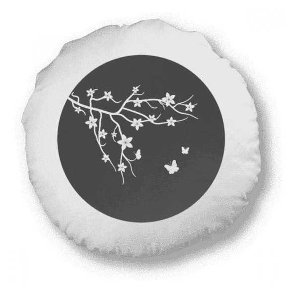 Branch Sakura Japon Coussin Rond Décoration Maison