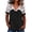 Black, variant on hlysgo Women's Lace V-Neck T-Shirts Short Sleeve Loose Fitting Tunic Basic Tops Summer Lightweight Shirts Black,M