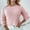 Pink, variant on Sakmal Beige Sweaters Women Ribbed Cropped Teacher Tops Casual Solid Long Sleeve Crew Neck Sweaters for Women