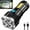 Black, variant on USB Rechargeable 12000LM Flashlight with COB Side Light, Battery Long-Range Outdoor Torch for Camping Hiking Emergency, IPX5 Waterproof Searchlight with 4 Modes