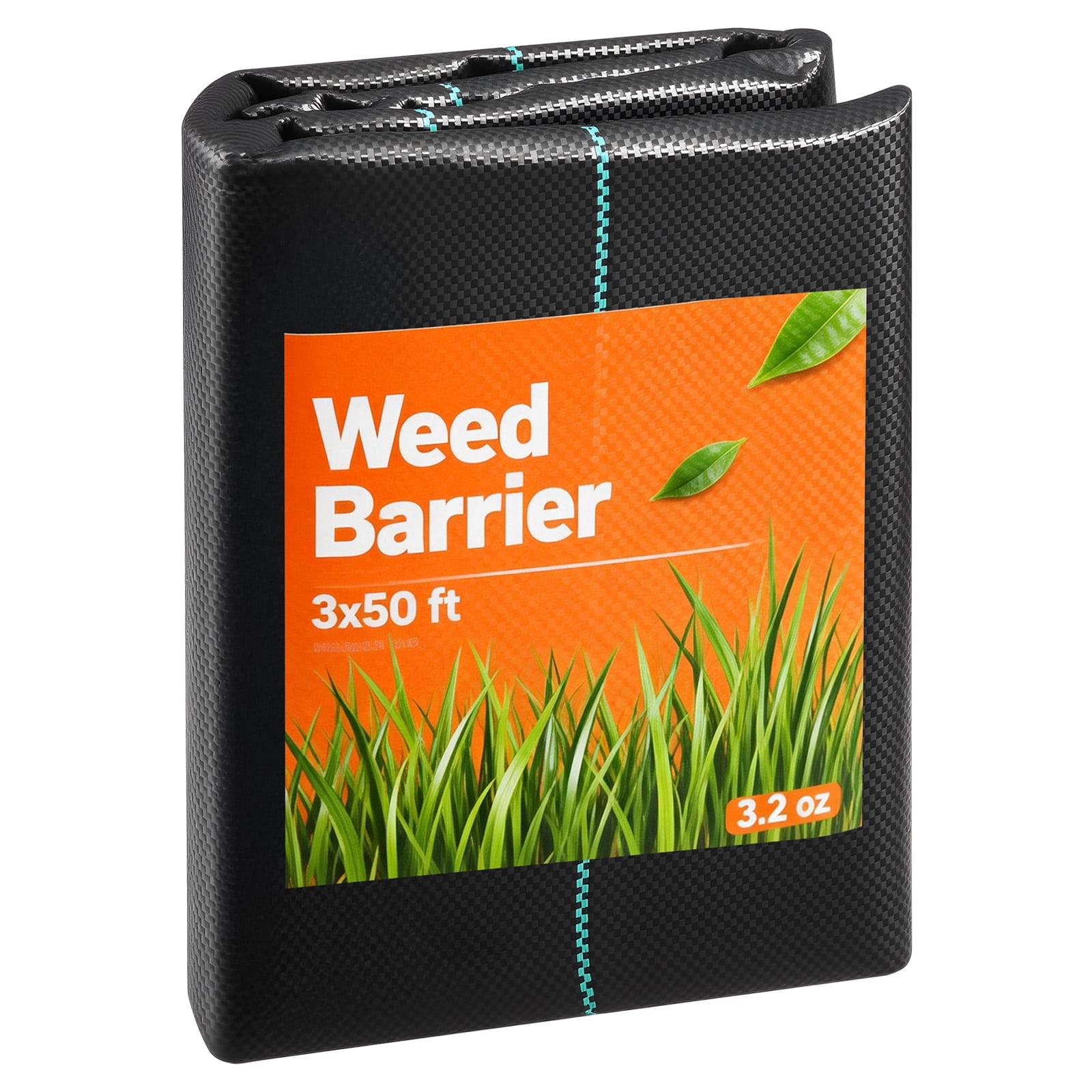 VEVOR Weed Barrier Fabric Heavy Duty, 2 Packs 3x50FT 3.2oz Weed Blocker Fabric, Woven Landscape Fabrics, Garden Fabrics Weeds Barrier, Weeds Control Ground Cover, Geotextile Webbing, Black