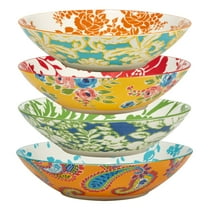 Certified International  Damask Floral Assorted Designs Soup/Cereal Bowls, Set of 4