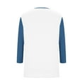 thumbnail image 7 of Plebaso 3/4 Length Sleeve Tops for Women Summer V Neck Color Block Casual Dressy Blouses Fall Tunic Shirts, 7 of 7