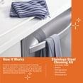 thumbnail image 4 of E-Cloth Stainless Steel Microfiber Cleaning Cloth Pack, Gray & Silver, 2 Cloth Set, 4 of 10