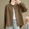 thumbnail image 6 of Craaazy Button Down Shirts For Women Twill Solid Color Long Sleeved Shirt Gifts For Women, 6 of 7