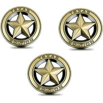 Muzzys (SET OF THREE) Texas Edition Star BRONZE Round 3" Shield Emblem Universal StickOn FITS Tundra, Tacoma, F150, Silverado, Titan, Hood, Door, Tailgate, Grille, Fender, etc