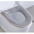 thumbnail image 3 of 1 Pices Sige Toilette Tanche Domestique(gris), Sige De Wc Universelles Avec Fermeture Clair, Coussin De Sige De Toilette Coussin Plus Chaud, Pour, 3 of 3