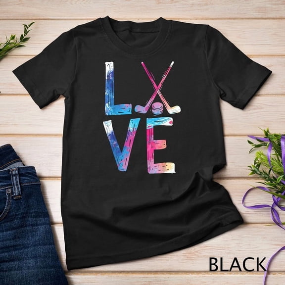 Love Ice Hockey Girls Hockey Gifts Athletic Sports Graphic T Shirt,for unisex up to 5XL