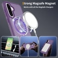thumbnail image 4 of Asuwish Phone Case for Samsung Galaxy A37 5G Tempered Glass Screen Protector Magnetic Folding Stand Frosted Translucent Rugged Shockproof Protective Cell Cover A 37 37A LTE Women Men Deep Purple, 4 of 6