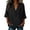 Black, variant on Womens Tops 3/4 Sleeve Turn down Collar T-Shirts Casual Loose Summer Plain Dailywear Basic Tops