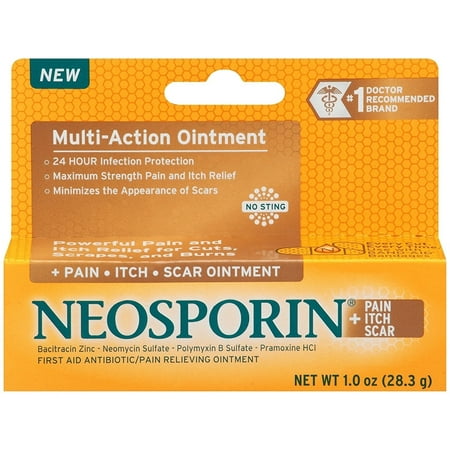 Neosporin + Pain, Itch, Scar Antibiotic Ointment, 1 (Best Over The Counter Antibiotic Ointment)