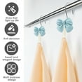 thumbnail image 3 of Dznils Resin Bow Shower Curtain Hooks Rings, Rustproof Shower Hooks for Bathroom, Blue, Set of 24, 3 of 12