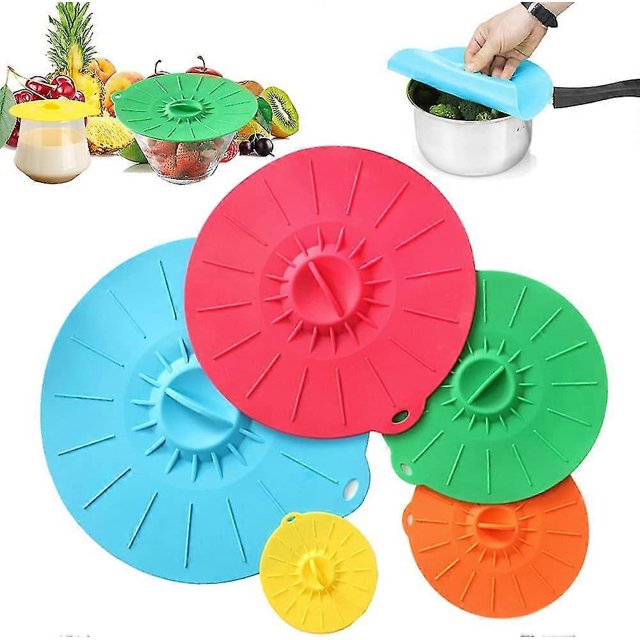 Silicone Lid For Food. Stretch Silicone Lids. 5 Different Sizes Silicone Suction Crday Gift