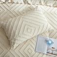 thumbnail image 4 of Nayoroom 3 Pieces Jacquard Geometric Pattern Tufted Queen Duvet Cover Soft Lightweight Beige Duvet Cover Set Boho Shabby Chic Bedding Set, 4 of 6