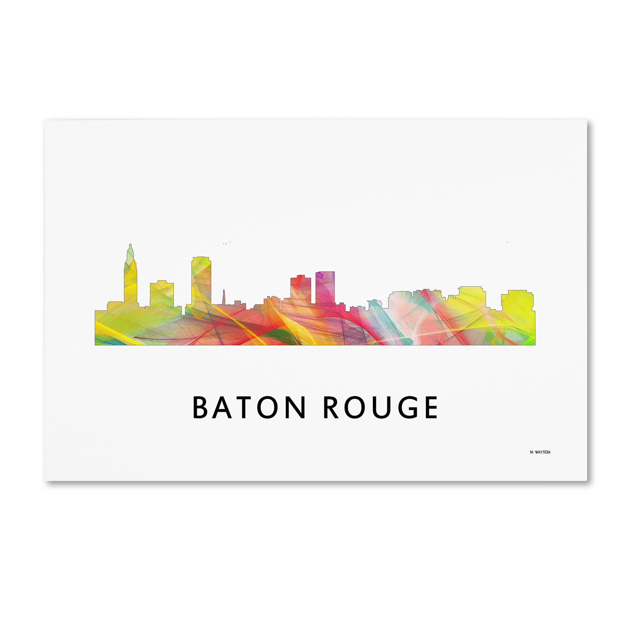 Trademark Fine Art 'Baton Rouge Louisiana Skyline WB-1' Canvas Art by Marlene Watson