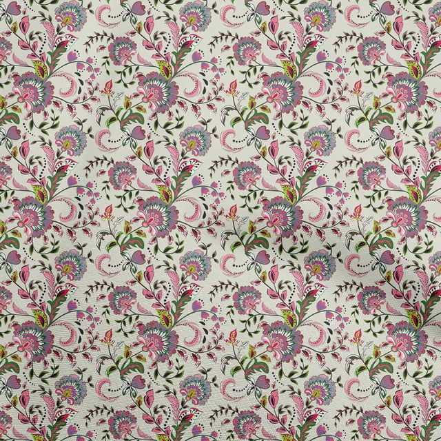 oneOone Polyester Spandex Light Green Fabric Asian Japanese Floral Sewing Craft Projects Fabric Prints By Yard 56 Inch Wide