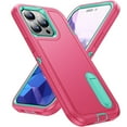 thumbnail image 2 of for iPhone 15 Pro Case, iPhone 15 Pro Phone Case with Built in Kickstand, Shockproof/Dustproof/Drop Proof Heavy Duty Military-Grade Rugged Protective Cover for iPhone 15 Pro,Rose Red, 2 of 9