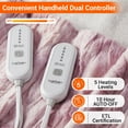 thumbnail image 3 of EuKer Queen Size Electric Blanket Dual Control, Fast Heating Blankets with 10 Heating Levels & 10 Hours Auto Off, 84" x 90", Pink, 3 of 9