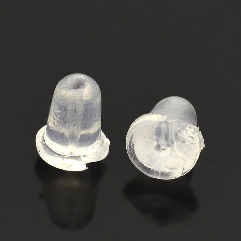 1Bag Clear Plastic Ear Nuts Earring Backs 4x6mm Hole: 0.5mm about 9000pcs/bag