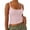 Pink*, variant on RUTAYY Women's Vest Spaghetti Strap Square Collar Ribbed Slim Fitted Sleeveless Layering Camisole Classic Versatile Tank Tops