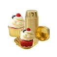 thumbnail image 2 of 50pcs Paper Cupcake Mold, Minimalist Gold Cupcake Liner For Kitchen Baking, 2 of 5
