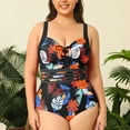 thumbnail image 3 of Aayomet Swimsuit Women Size Colorful Random Flower Wavy Leopard Print Conservative Hot Spring Adjustable Backstrap (Black, L), 3 of 5