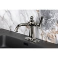 thumbnail image 2 of Kingston Brass KSD3546TKL Hallerbos One-Handle 1-Hole Bathroom Faucet with Deck Plate and Push Pop-Up Drain in Polished Nickel, 2 of 7
