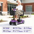 thumbnail image 3 of SKRT Mobility Scooter for Adults, Senior, skmc 4 Wheels Electric Powered Chargeable Device for Travel, Lightweight and Portable, with LED Headlights and Basket, Charger Included, Best Present for Mom, 3 of 11