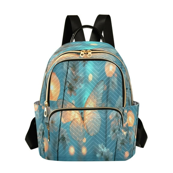 Casual Butterfly Amidst Flowers and Foliage Backpack for School,College and Travel, Water Resistant Bookbag,