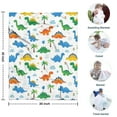 thumbnail image 4 of White Dinosaurs Palms Clouds Pattern Blanket,Comfortable Soft Lamb Wool Throw Blanket,All Season,Warm Lightweight Blankets for Sofa Bed Couch Living Room Chair,30"x40", 4 of 4