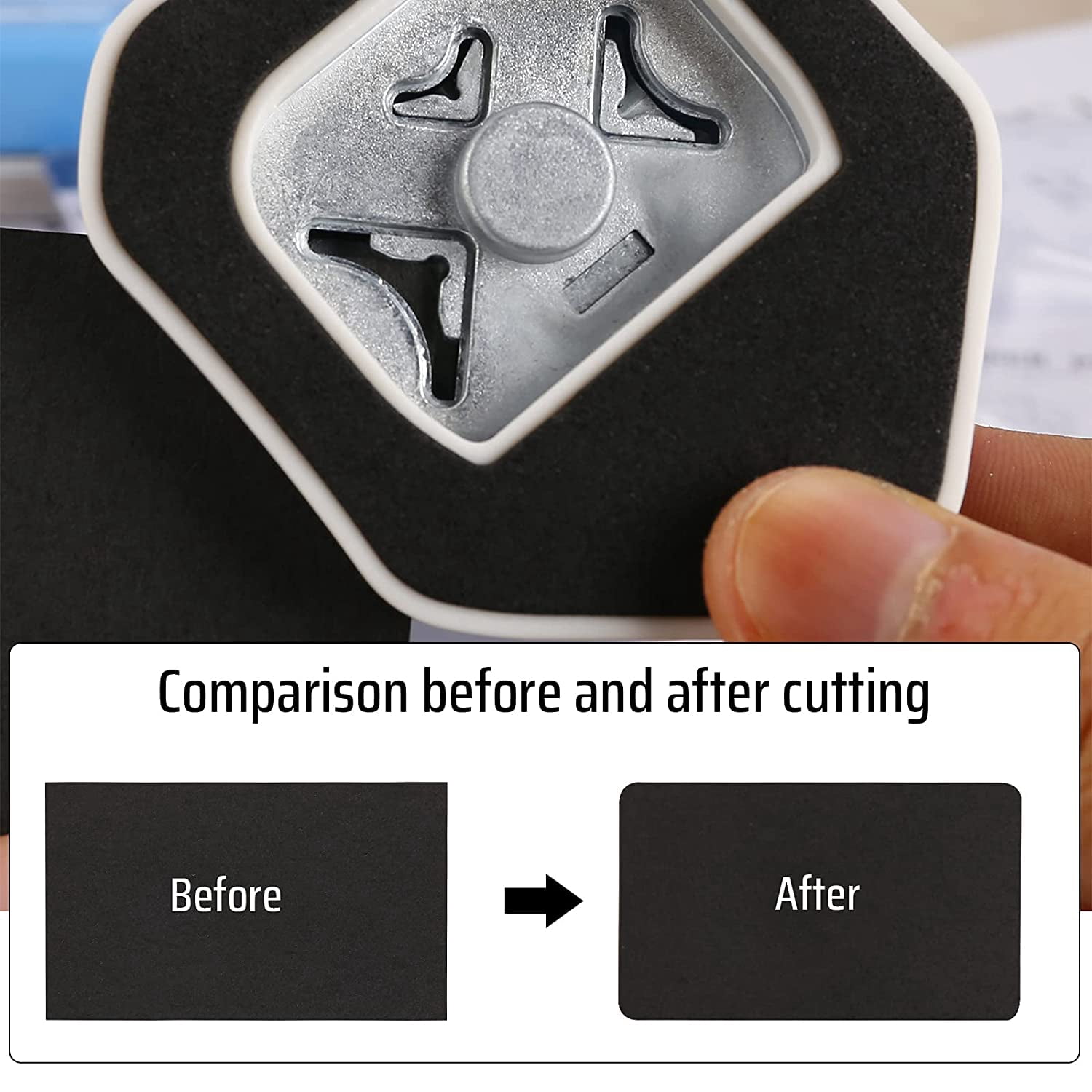3 Way Corner Rounder Punch, 4mm, 7mm, 10mm in 1 Cutter for Card Making, Laminate, Cardstock, Scrapbooking and Paper Crafts, Business Cards